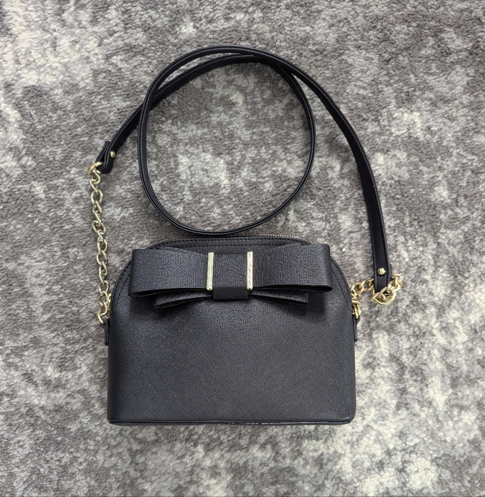 Betsey Johnson Black Crossbody Bag With Bow